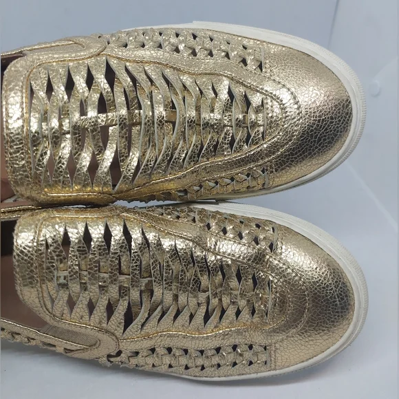 Tory Burch Huarache 2 Slip-On Sneakers Shoes Woven Golden Womens Size 9.5M - Picture 11 of 16
